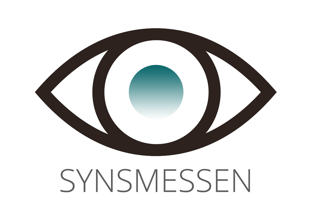 Synsmessen logo består af et øje med teksten Synsmessen nedenunder.